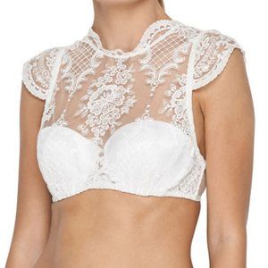 NWT ID Sarrieri High Yoke Lace Bra 32A in Black